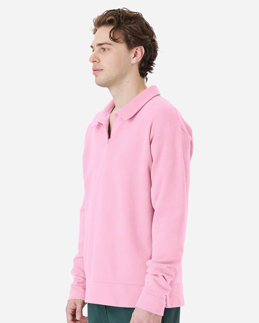 ComfortWash by Hanes Garment-Dyed Polo Collar Sweatshirt GDH490
