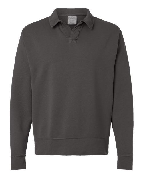 ComfortWash by Hanes Garment-Dyed Polo Collar Sweatshirt GDH490