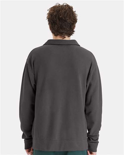 ComfortWash by Hanes Garment-Dyed Polo Collar Sweatshirt GDH490