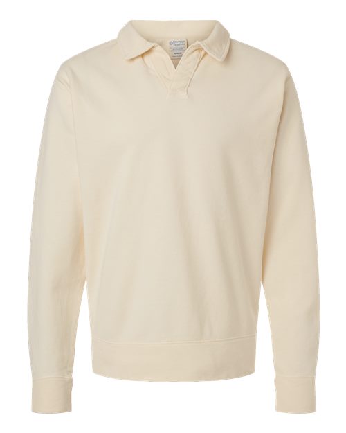 ComfortWash by Hanes Garment-Dyed Polo Collar Sweatshirt GDH490