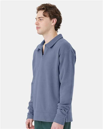 ComfortWash by Hanes Garment-Dyed Polo Collar Sweatshirt GDH490