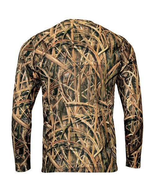 Custom EmbroideredParagon Men's Oxford Performance Camo Print Long Sleeve T-Shirt 11698 Shadow Grass