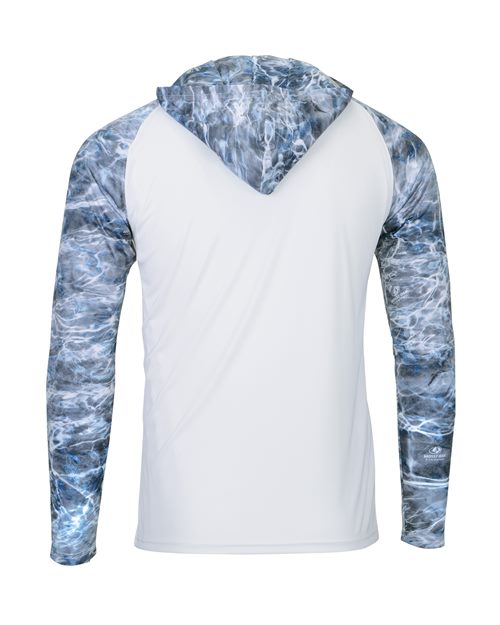 Custom EmbroideredParagon Men's Biloxi Performance Colorblocked Hooded Long Sleeve T-Shirt 11699 Steelhead