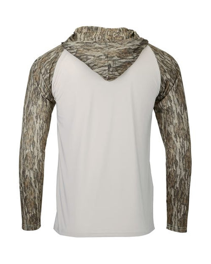 Custom EmbroideredParagon Men's Biloxi Performance Colorblocked Hooded Long Sleeve T-Shirt 11699 Bottomland
