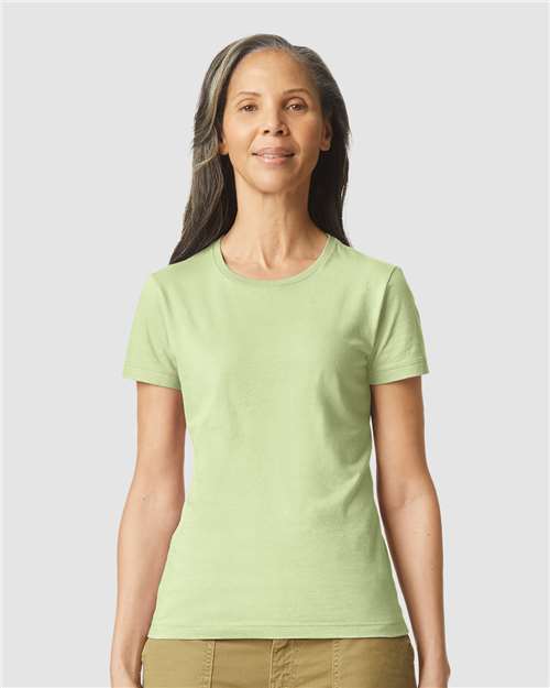 Gildan Softstyle® Women’s T-Shirt 64000L Pistachio Custom Embroidered Business Logo