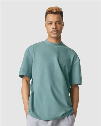 Custom Embroidered  American Apparel Pique Mockneck Tee 1PQ  
