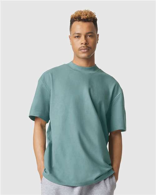 Custom Embroidered  American Apparel Pique Mockneck Tee 1PQ  