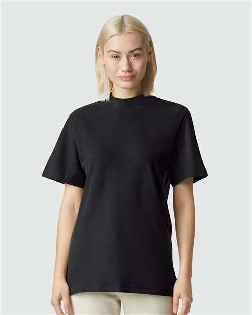 Custom Embroidered  American Apparel Pique Mockneck Tee 1PQ  