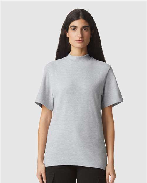 Custom Embroidered  American Apparel Pique Mockneck Tee 1PQ  