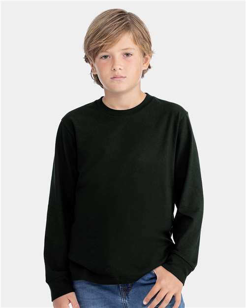 Custom Embroidered  Next Level Youth Cotton Long Sleeve T-Shirt 3311  
