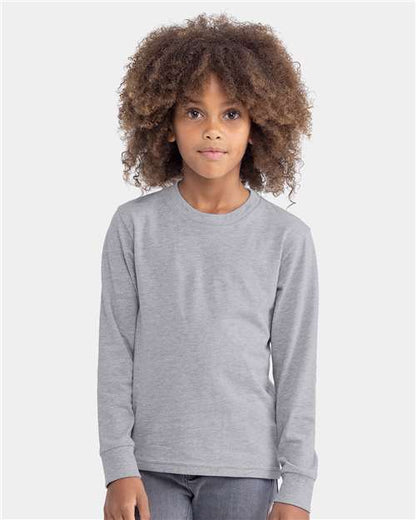 Custom Embroidered  Next Level Youth Cotton Long Sleeve T-Shirt 3311  