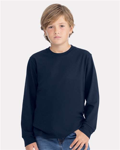 Custom Embroidered  Next Level Youth Cotton Long Sleeve T-Shirt 3311  
