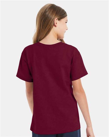 Hanes Essential-T Youth T-Shirt 5480 Athletic Cardinal