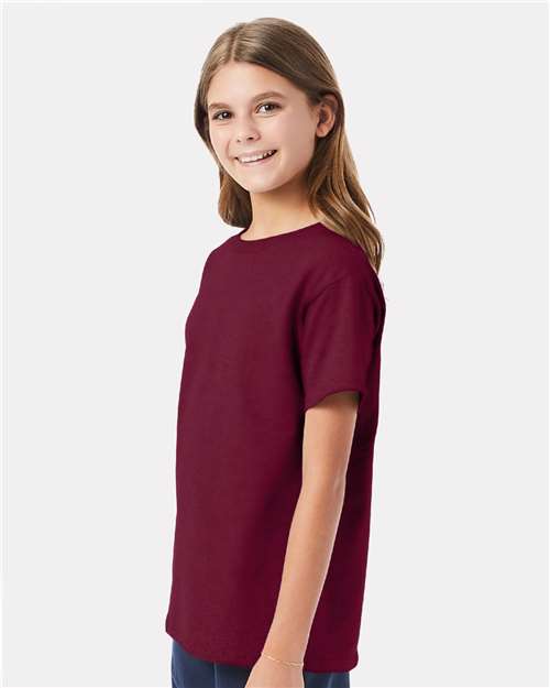 Hanes Essential-T Youth T-Shirt 5480 Athletic Cardinal