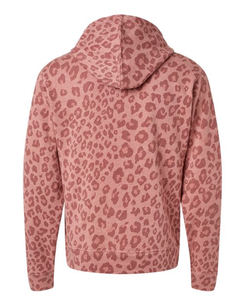 J. America Triblend Fleece Hooded Sweatshirt 8871 Dusty Rose Leopard Triblend