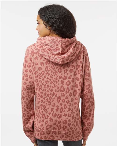 J. America Triblend Fleece Hooded Sweatshirt 8871 Dusty Rose Leopard Triblend