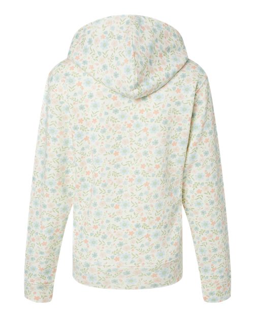 J. America Triblend Fleece Hooded Sweatshirt 8871 Floral Triblend