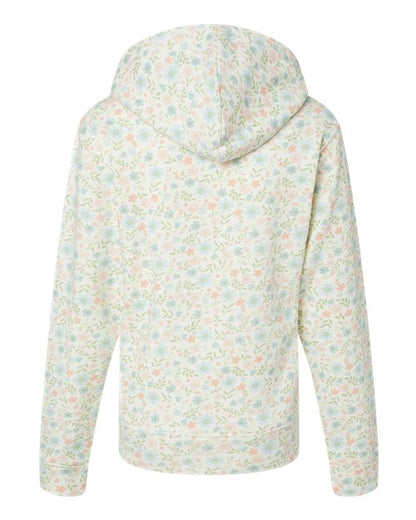 J. America Triblend Fleece Hooded Sweatshirt 8871 Floral Triblend