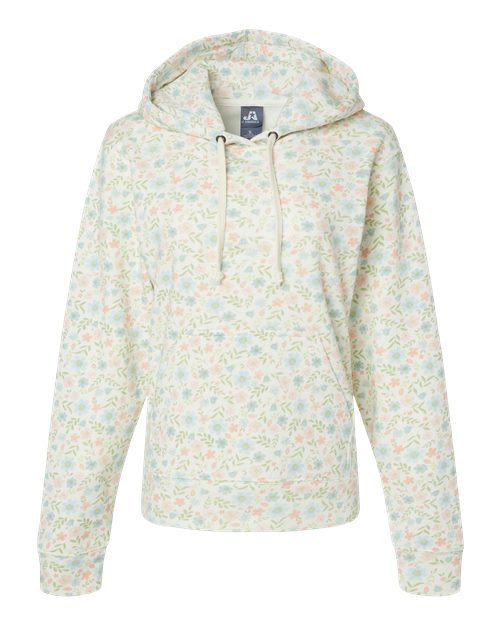 J. America Triblend Fleece Hooded Sweatshirt 8871 Floral Triblend