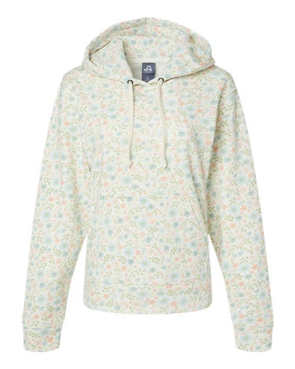 J. America Triblend Fleece Hooded Sweatshirt 8871 Floral Triblend