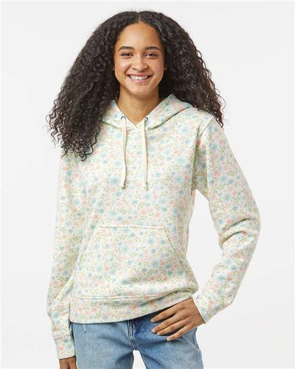 Custom Embroidered  J. America Triblend Fleece Hooded Sweatshirt 8871 Floral Triblend