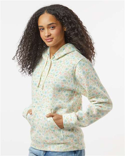 J. America Triblend Fleece Hooded Sweatshirt 8871 Floral Triblend
