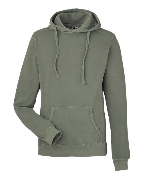 J. America Unisex Pigment-Dyed Fleece Hooded Sweatshirt 8730