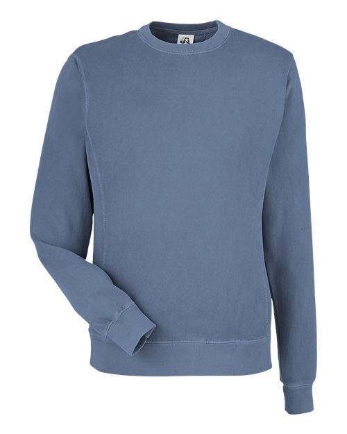 J. America Unisex Pigment-Dyed Fleece Crewneck Sweatshirt 8731