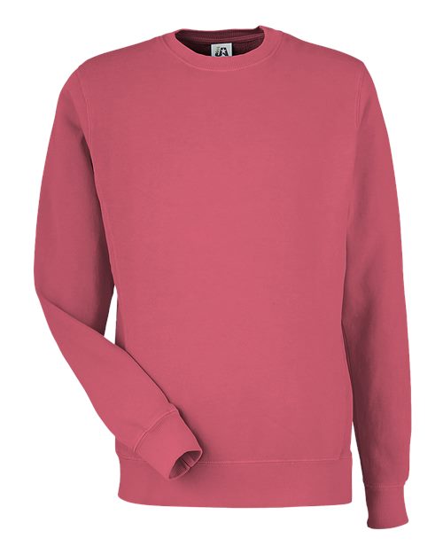 J. America Unisex Pigment-Dyed Fleece Crewneck Sweatshirt 8731