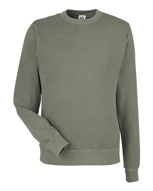 J. America Unisex Pigment-Dyed Fleece Crewneck Sweatshirt 8731