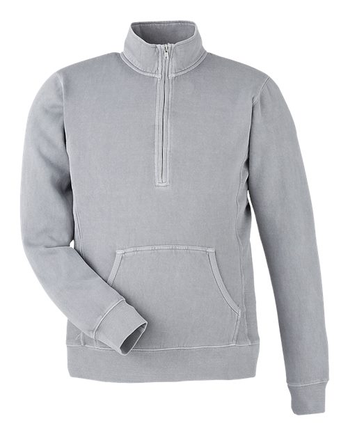 J. America Pigment-Dyed Fleece Quarter-Zip Pullover 8732