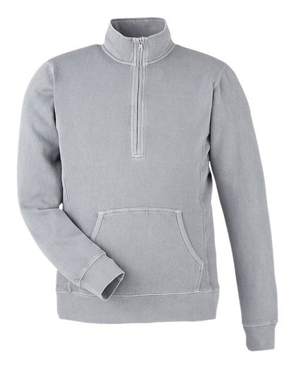 J. America Pigment-Dyed Fleece Quarter-Zip Pullover 8732