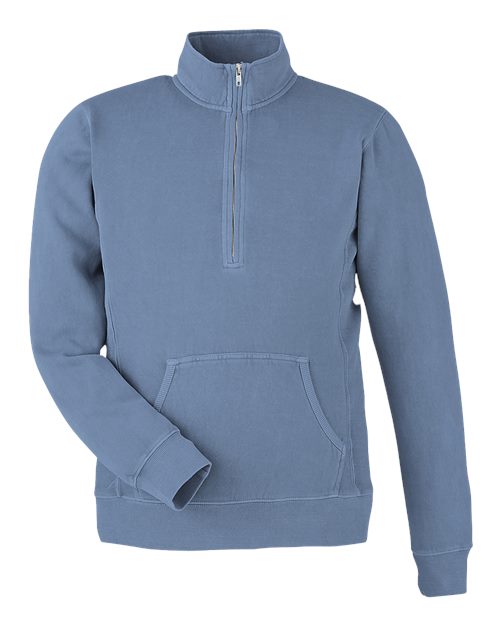 J. America Pigment-Dyed Fleece Quarter-Zip Pullover 8732