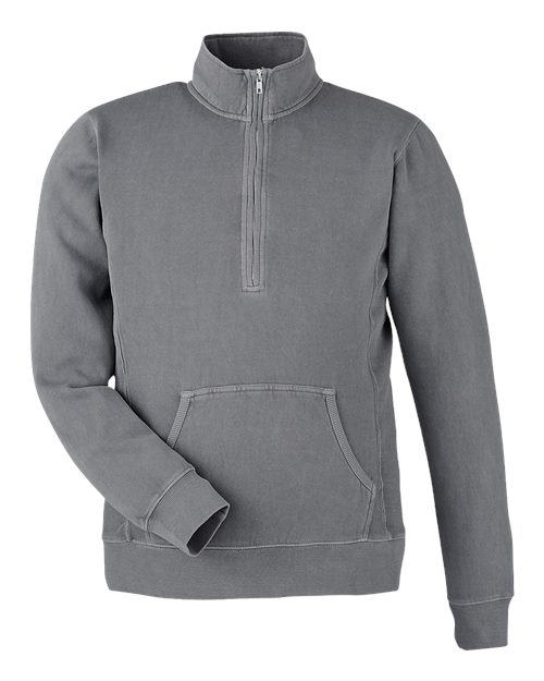 J. America Pigment-Dyed Fleece Quarter-Zip Pullover 8732