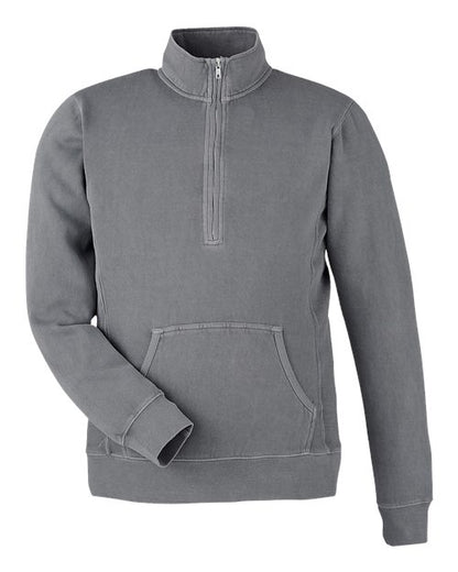 J. America Pigment-Dyed Fleece Quarter-Zip Pullover 8732