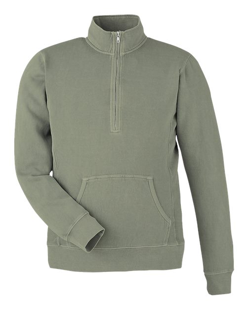 J. America Pigment-Dyed Fleece Quarter-Zip Pullover 8732