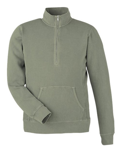 J. America Pigment-Dyed Fleece Quarter-Zip Pullover 8732