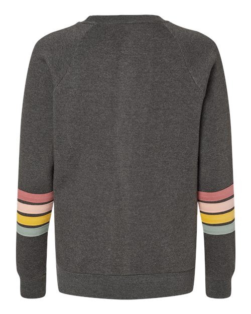 MV Sport Women's Striped Sleeves Crewneck Sweatshirt W23152