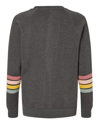MV Sport Women's Striped Sleeves Crewneck Sweatshirt W23152