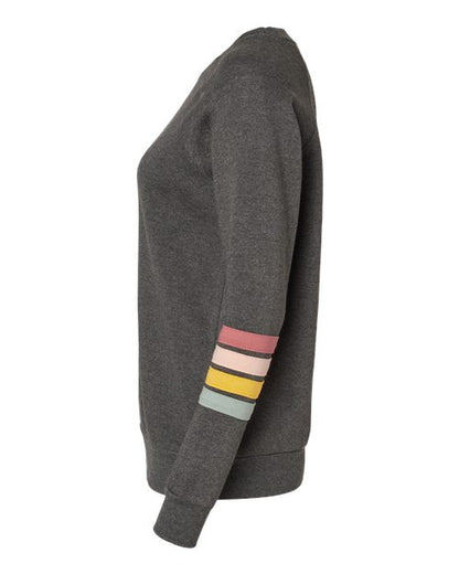 MV Sport Women's Striped Sleeves Crewneck Sweatshirt W23152