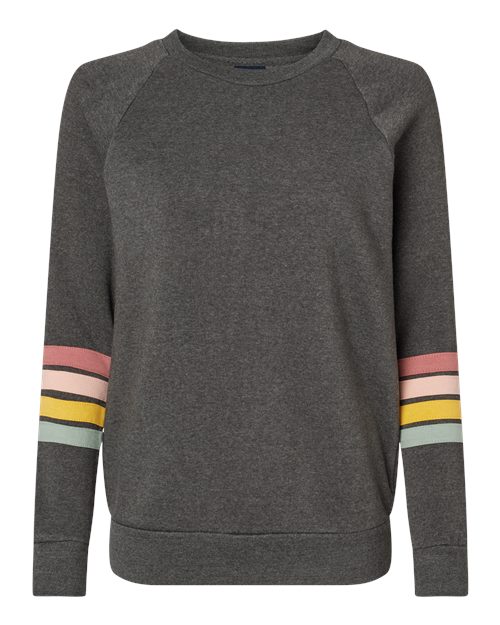 MV Sport Women's Striped Sleeves Crewneck Sweatshirt W23152