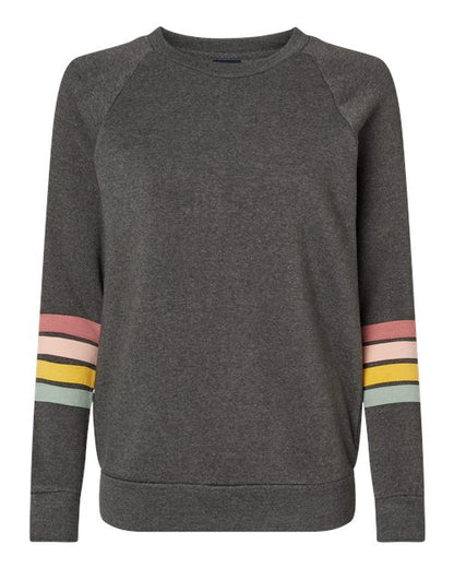 MV Sport Women's Striped Sleeves Crewneck Sweatshirt W23152