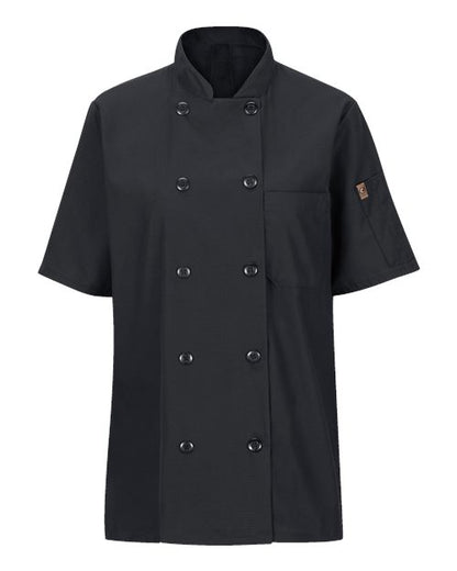 Chef Designs Women's Mimix™ Short Sleeve Chef Coat with OilBlok 045X
