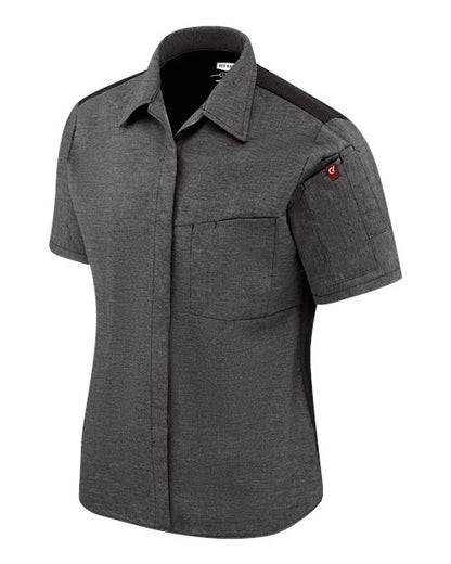 Chef Designs Women's Poplin Airflow Cook Shirt with OilBlok 501W Custom Embroidered Business Logo
