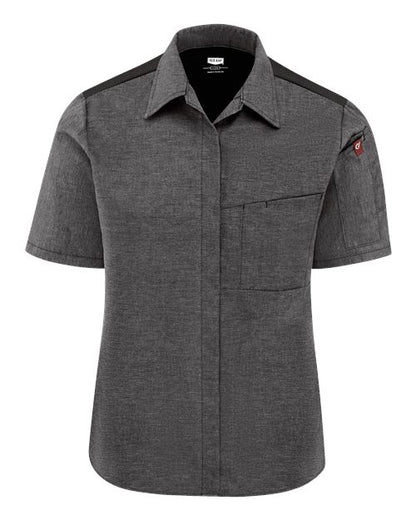 Chef Designs Women's Poplin Airflow Cook Shirt with OilBlok 501W Custom Embroidered Business Logo