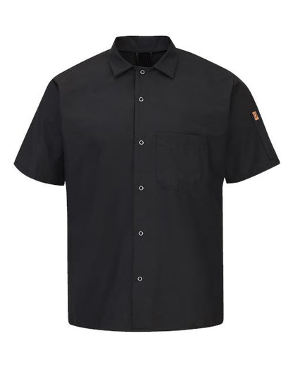 Chef Designs Mimix™ Short Sleeve Cook Shirt with OilBlok 502X Custom Embroidered Business Logo
