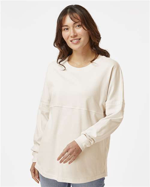 Custom Embroidered  Boxercraft Women's Pom Pom Long Sleeve Jersey T-Shirt BW3514 Natural