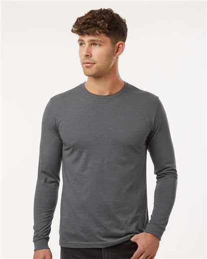 Custom Embroidered  Next Level CVC Long Sleeve T-Shirt 6211 Heather Heavy Metal
