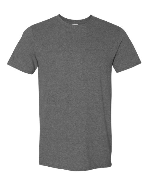 Gildan Softstyle® T-Shirt 64000 Heather Dark Grey Custom Embroidered Business Logo