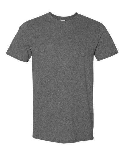 Gildan Softstyle® T-Shirt 64000 Heather Dark Grey Custom Embroidered Business Logo